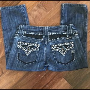 Miss Me Embellished Cropped Jeans Size 26